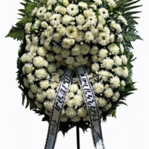 White condolence wreath